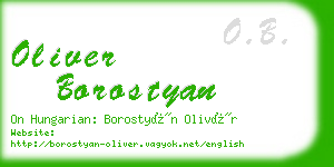 oliver borostyan business card